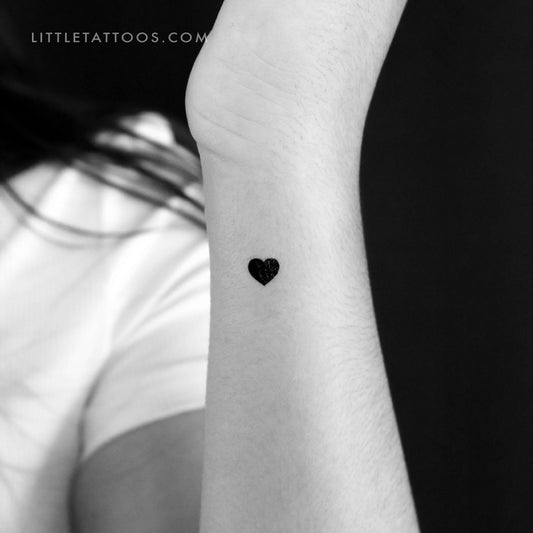Tatuaje temporal de corazón negro pequeño - Juego de 3