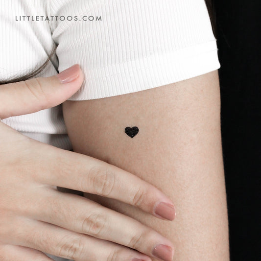 Tatuaje temporal de corazón negro pequeño - Juego de 3