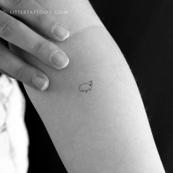 Tiny Whale Temporary Tattoo - Set of 3