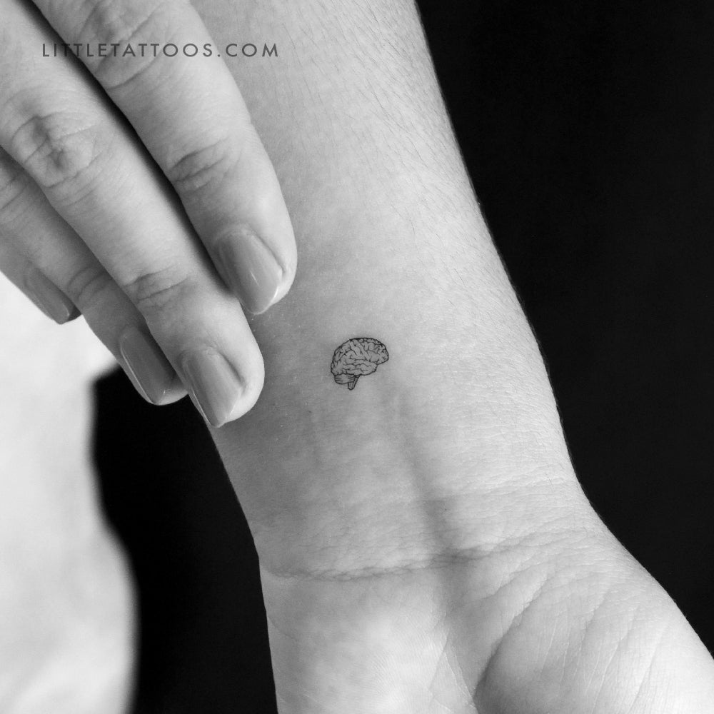 Tiny Brain Temporary Tattoo - Set of 3