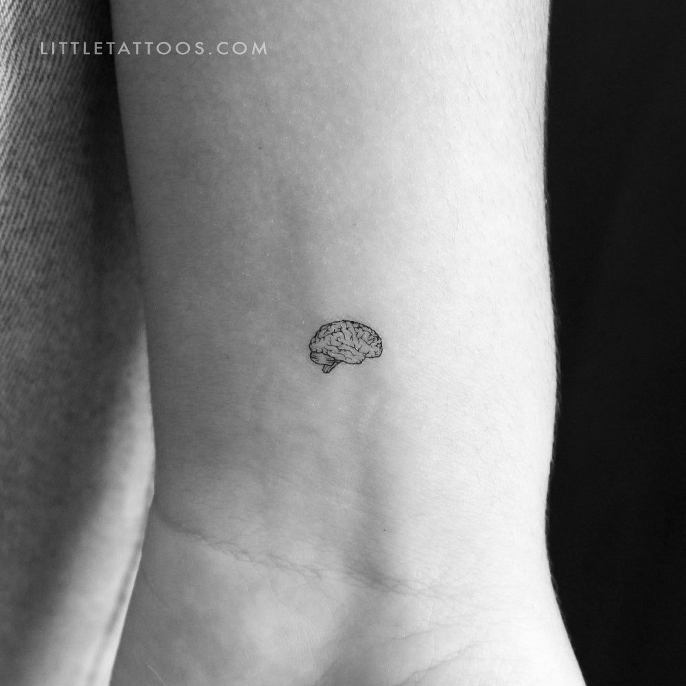 Tiny Brain Temporary Tattoo - Set of 3