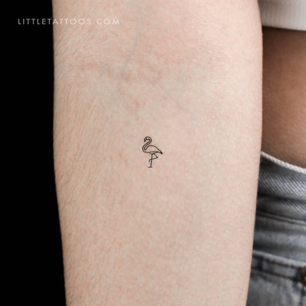 Tiny Flamingo Temporary Tattoo - Set of 3