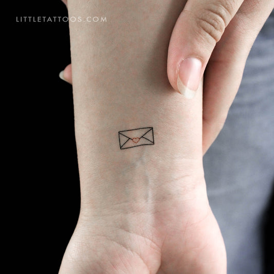 Tiny Love Letter Temporary Tattoo - Set of 3