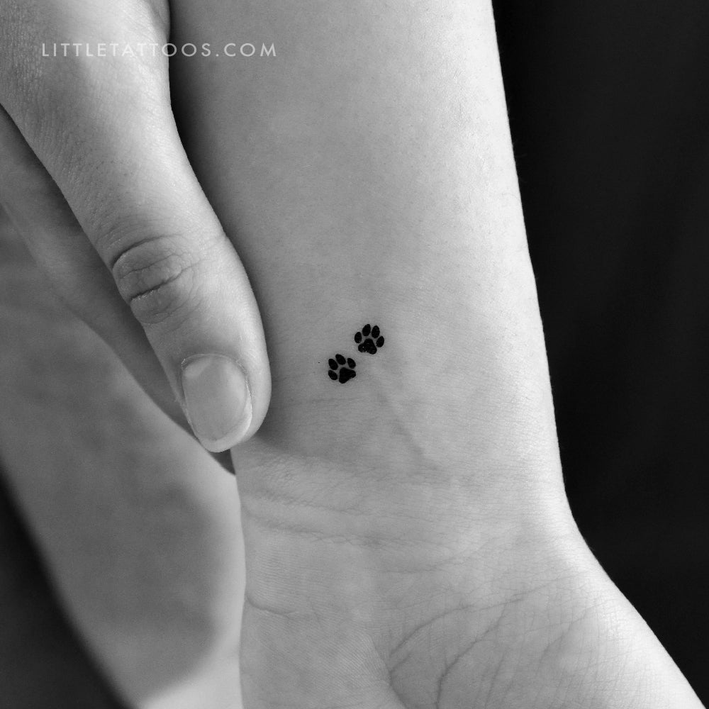 Tatuaje temporal de pareja con pata de perro (juego de 3)