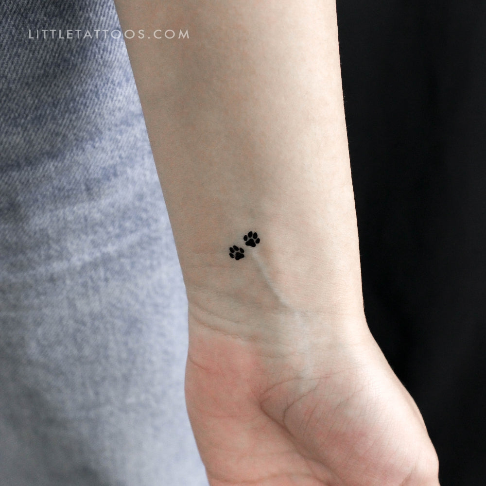 Tatuaje temporal de pareja con pata de perro (juego de 3)