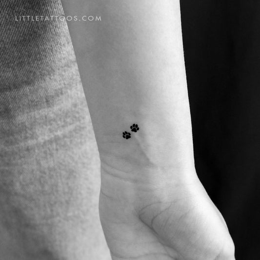 Tatuaje temporal de pareja con pata de perro (juego de 3)