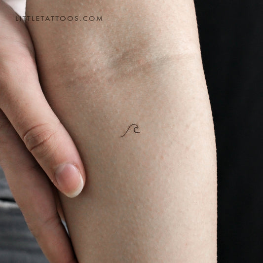 Tiny Wave (right) Temporary Tattoo - Set of 3