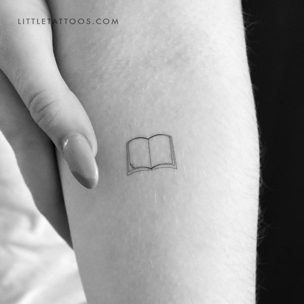 Minimalist Book Temporary Tattoo - Set of 3
