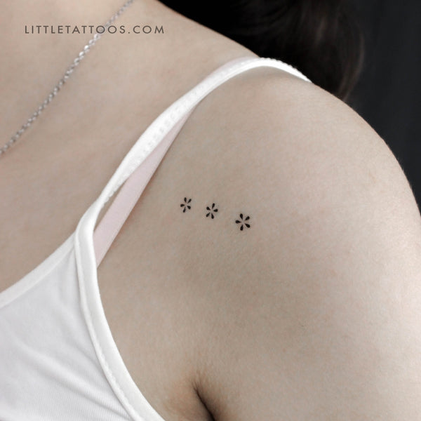 Minimalist Flower Ornament Temporary Tattoo - Set of 3