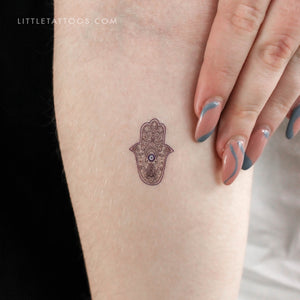 Small Nazar Hamsa Temporary Tattoo - Set of 3