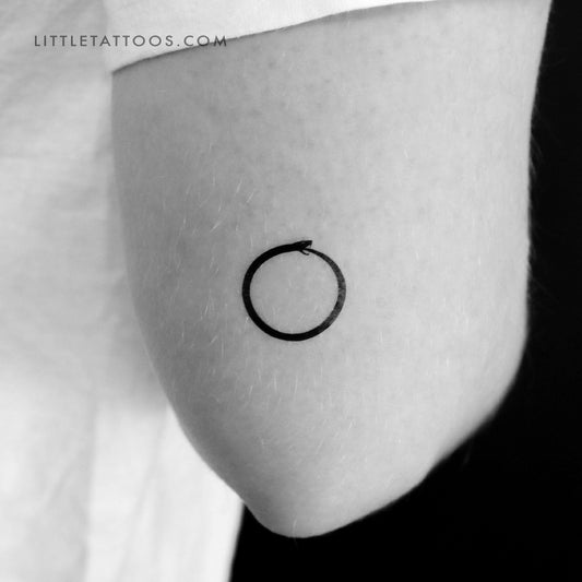 Tatuaje temporal minimalista de Ouroboros (juego de 3)