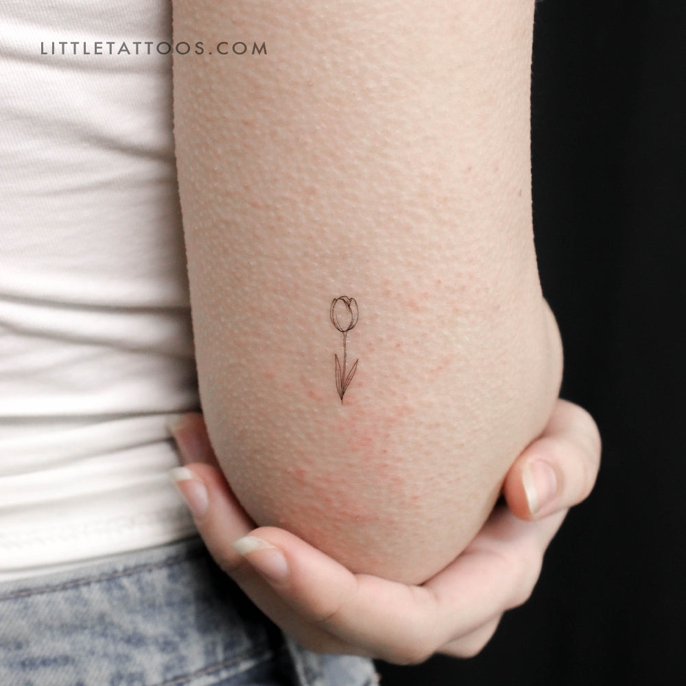 Tatuaje temporal de tulipán - Juego de 3