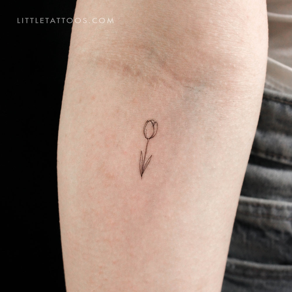 Tatuaje temporal de tulipán - Juego de 3