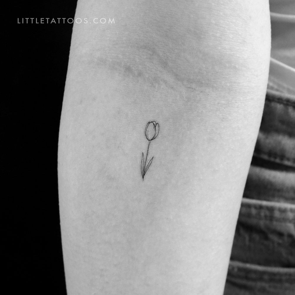 Tatuaje temporal de tulipán - Juego de 3