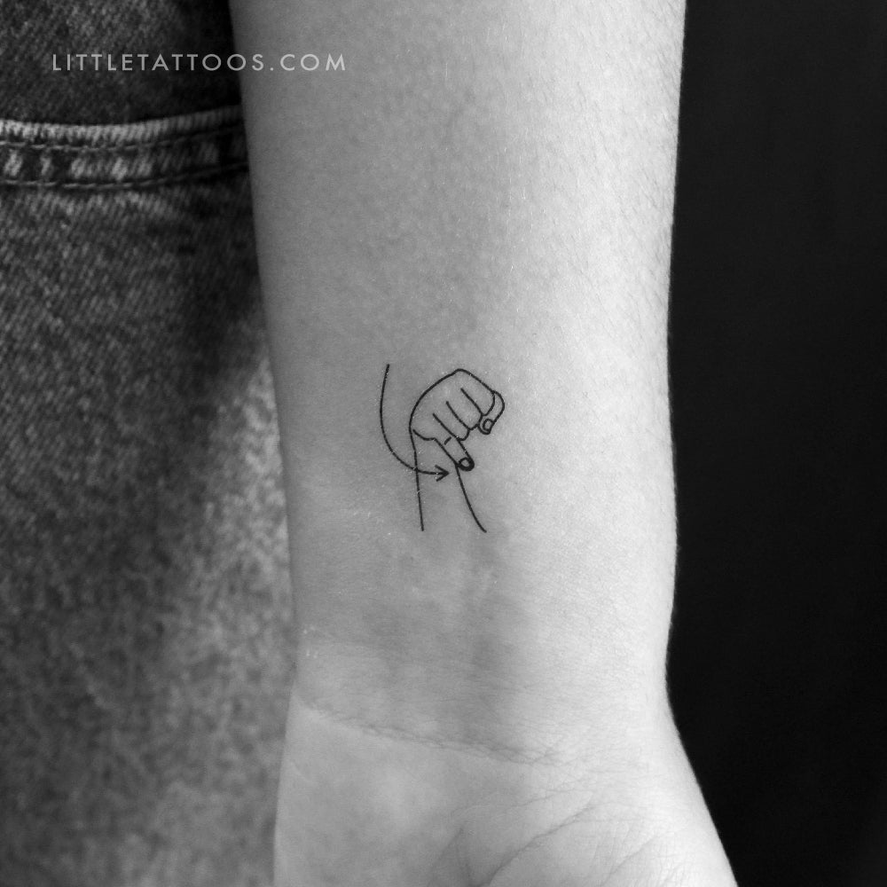 Tatuaje temporal de lenguaje de señas J - Juego de 3