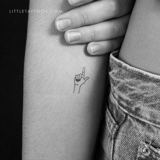 Tatuaje temporal en lenguaje de señas L - Juego de 3