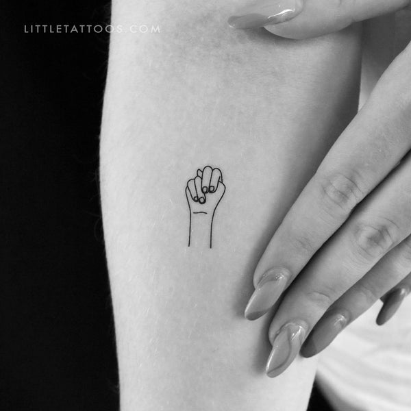 Sign Language N Temporary Tattoo - Set of 3