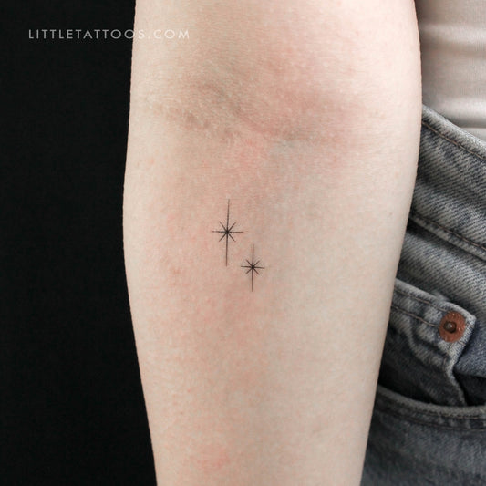 Tatuaje temporal de pareja de estrellas brillantes (juego de 3)
