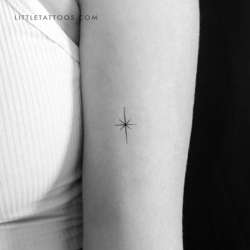 Tatuaje temporal de estrella del norte pequeña (juego de 3)