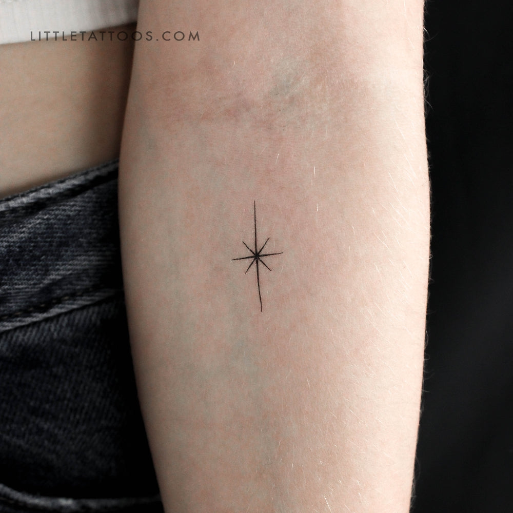 Tatuaje temporal de estrella del norte pequeña (juego de 3)