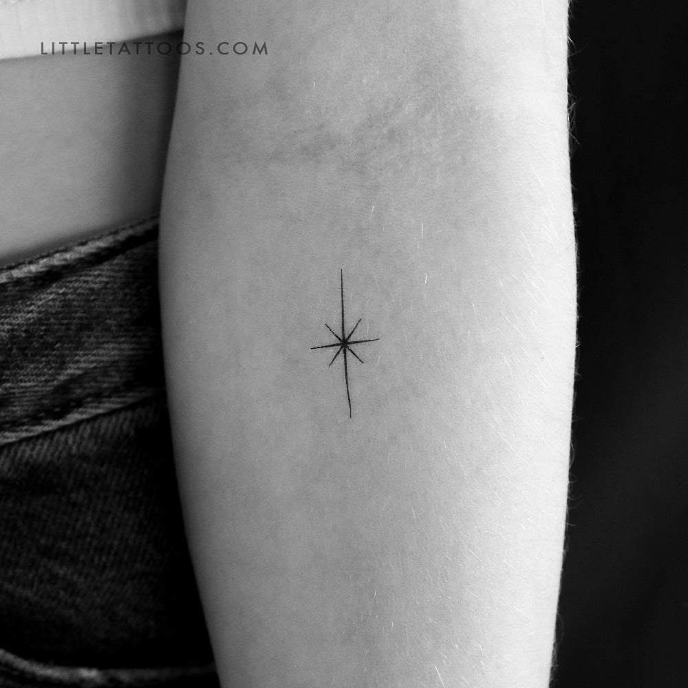 Tatuaje temporal de estrella del norte pequeña (juego de 3)