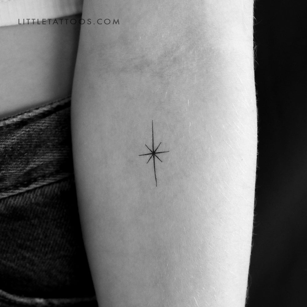 Small North Star Temporary Tattoo - Set of 3
