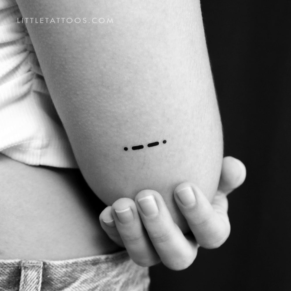 Morse Code P Temporary Tattoo - Set of 3
