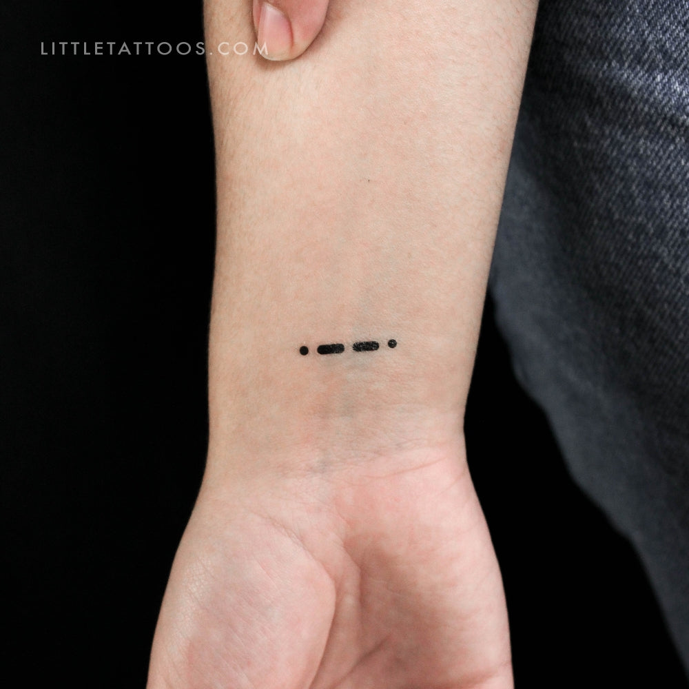 Morse Code P Temporary Tattoo - Set of 3