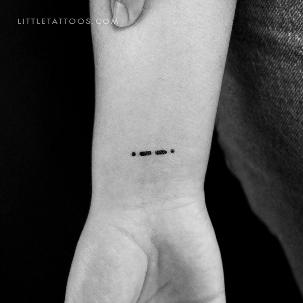Morse Code P Temporary Tattoo - Set of 3