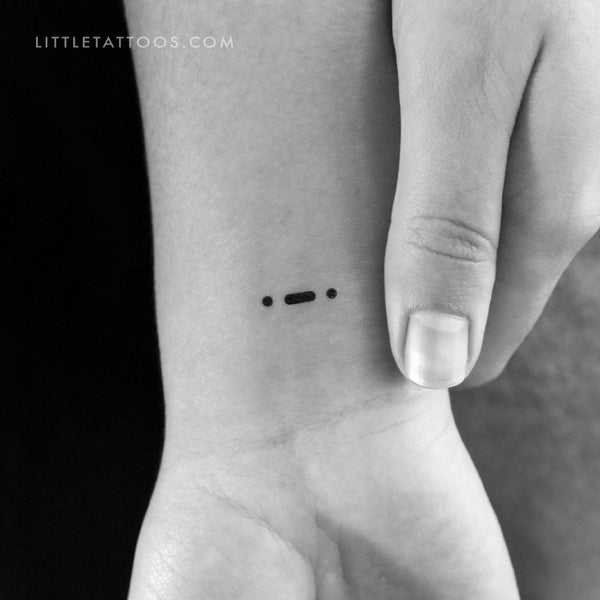 Morse Code R Temporary Tattoo - Set of 3