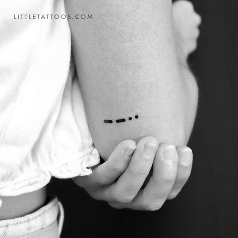 Morse Code Z Temporary Tattoo - Set of 3