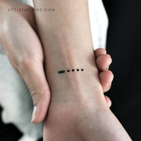 Morse Code 6 Temporary Tattoo - Set of 3