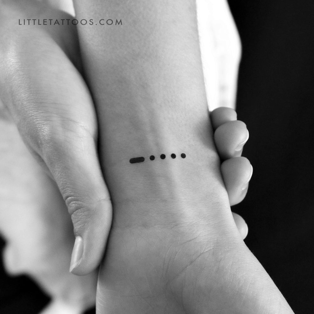 Tatuaje temporal de código Morse 6 (juego de 3)