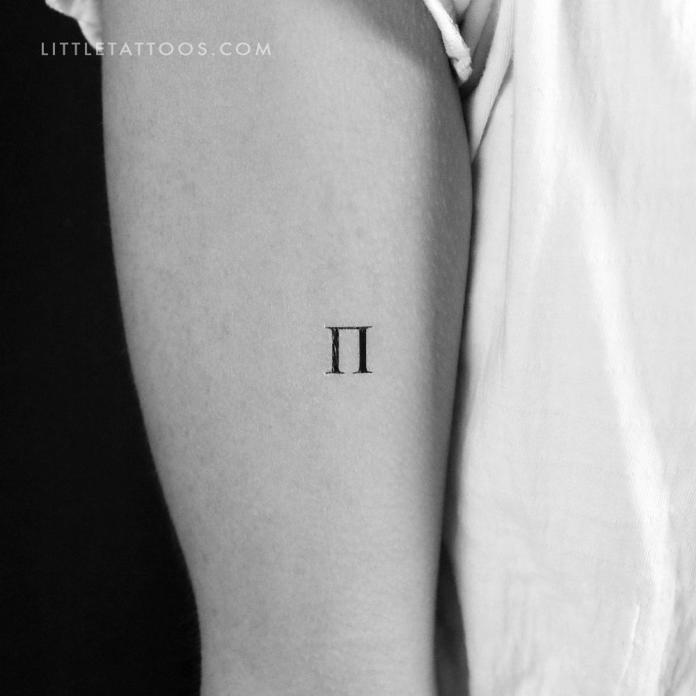 Tatuaje temporal de Pi mayúscula - Juego de 3