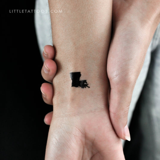Tatuaje temporal del mapa de Luisiana (juego de 3)