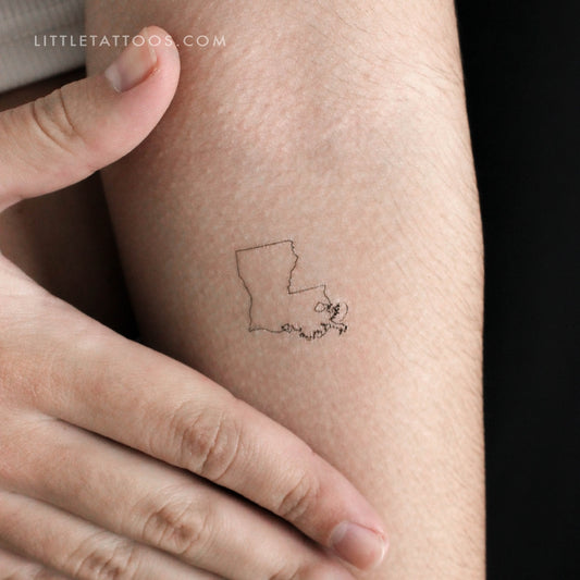 Tatuaje temporal del contorno del mapa de Luisiana (juego de 3)