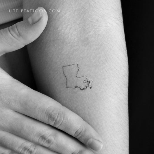 Tatuaje temporal del contorno del mapa de Luisiana (juego de 3)