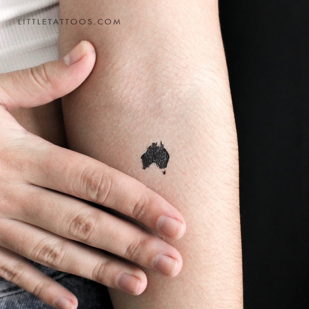 Tatuaje temporal pequeño del mapa de Australia (juego de 3)
