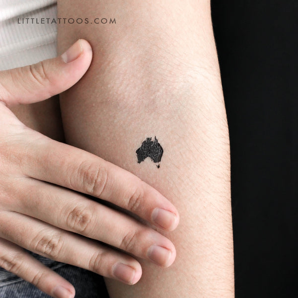 Small Australia Map Temporary Tattoo - Set of 3