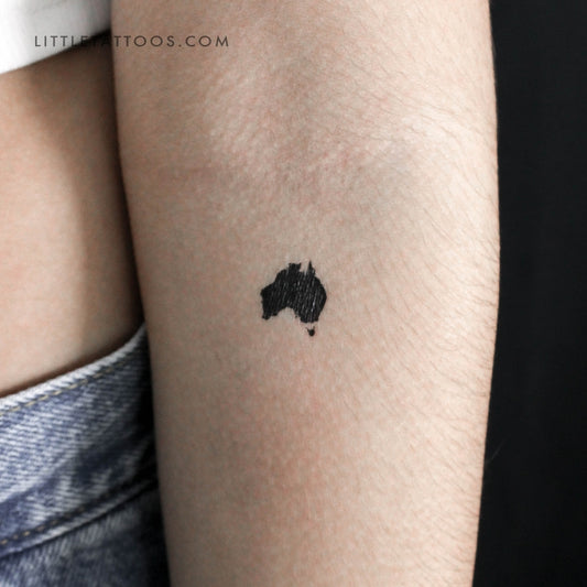 Small Australia Map Temporary Tattoo - Set of 3
