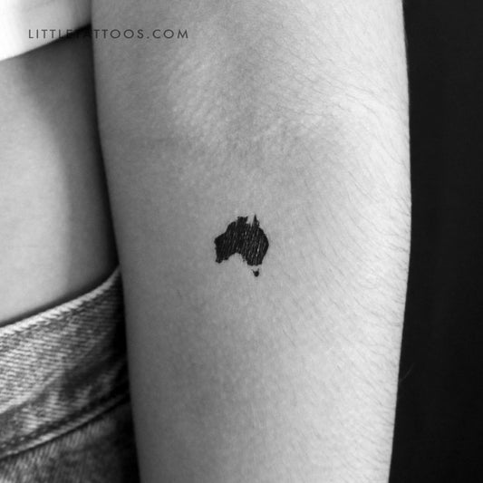 Small Australia Map Temporary Tattoo - Set of 3