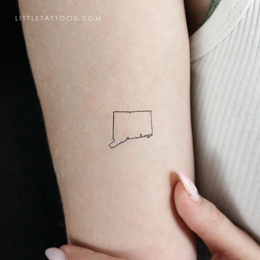Tatuaje temporal del mapa de Connecticut (juego de 3)
