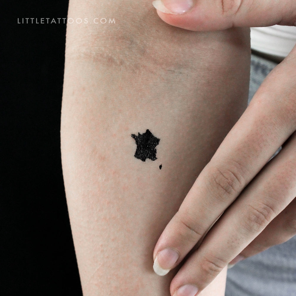 Tatuaje temporal del mapa de Francia (juego de 3)