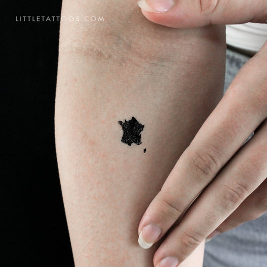 Tatuaje temporal del mapa de Francia (juego de 3)