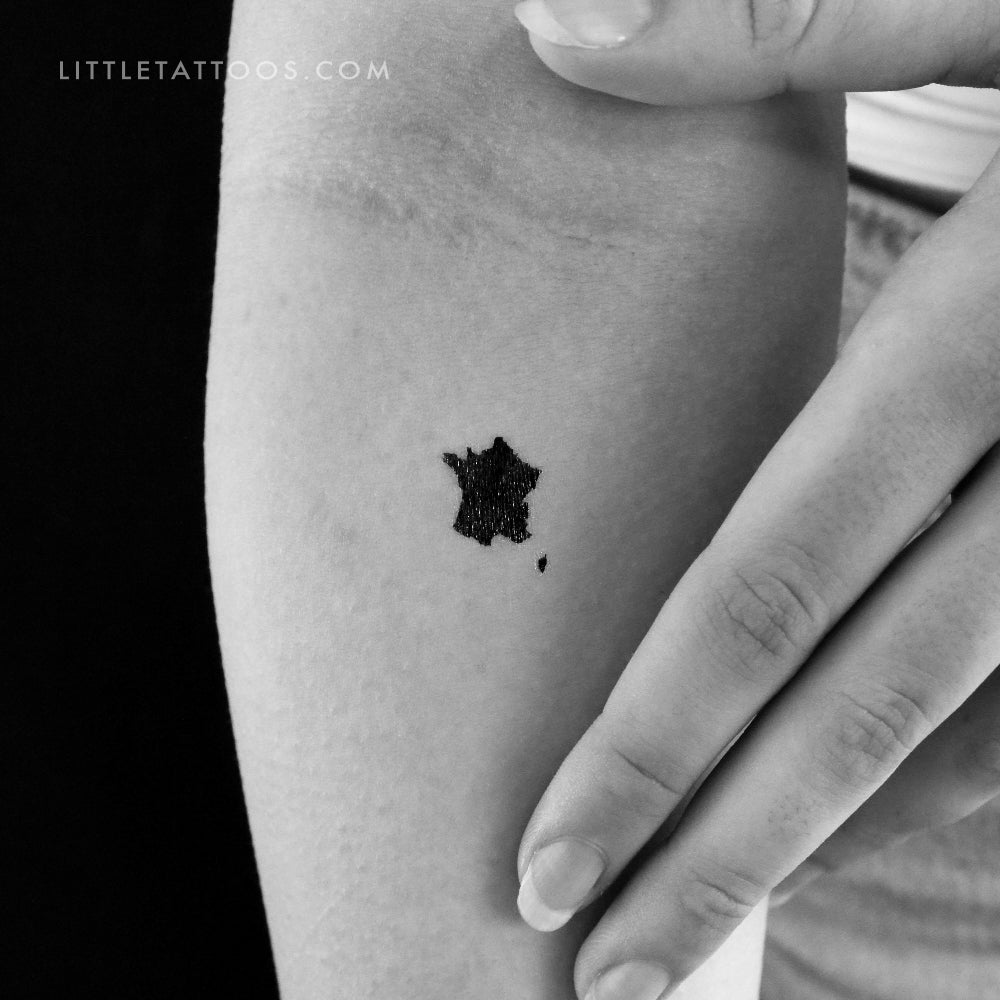 Tatuaje temporal del mapa de Francia (juego de 3)
