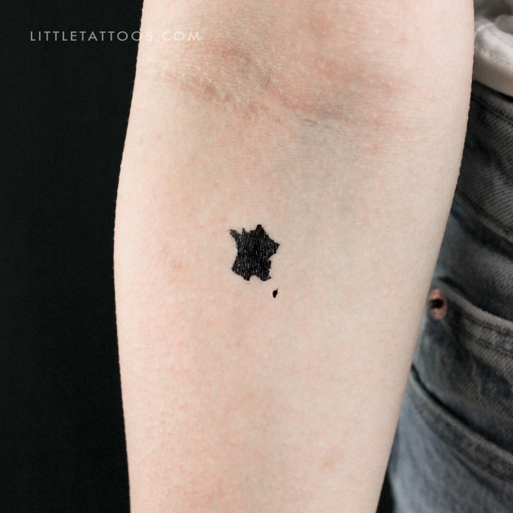 Tatuaje temporal del mapa de Francia (juego de 3)