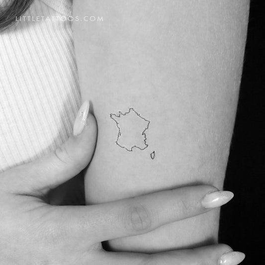 Tatuaje temporal del mapa de Francia (juego de 3)