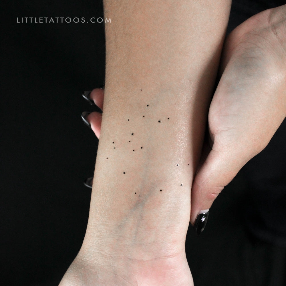 Minimalist Sagittarius Constellation Temporary Tattoo - Set of 3