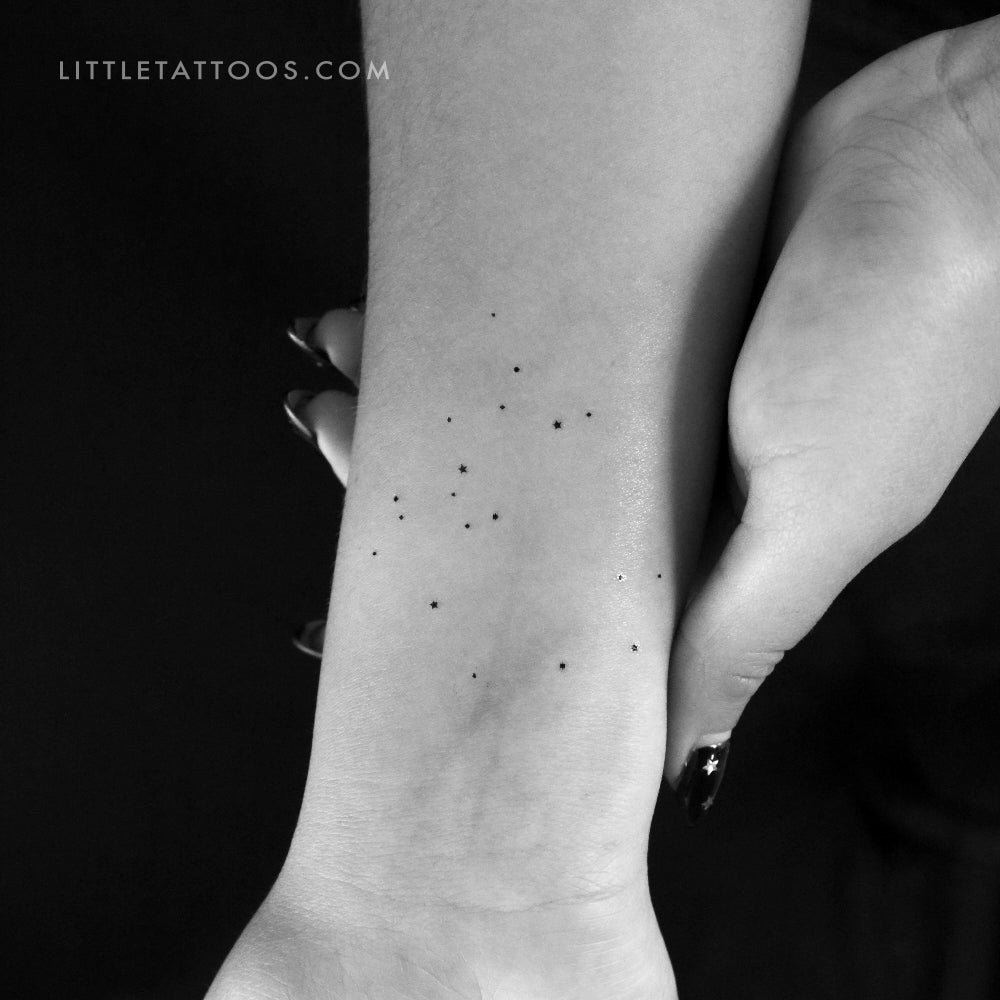 Minimalist Sagittarius Constellation Temporary Tattoo - Set of 3