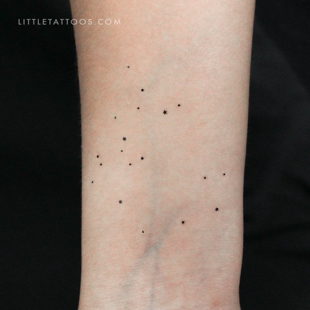 Minimalist Sagittarius Constellation Temporary Tattoo - Set of 3